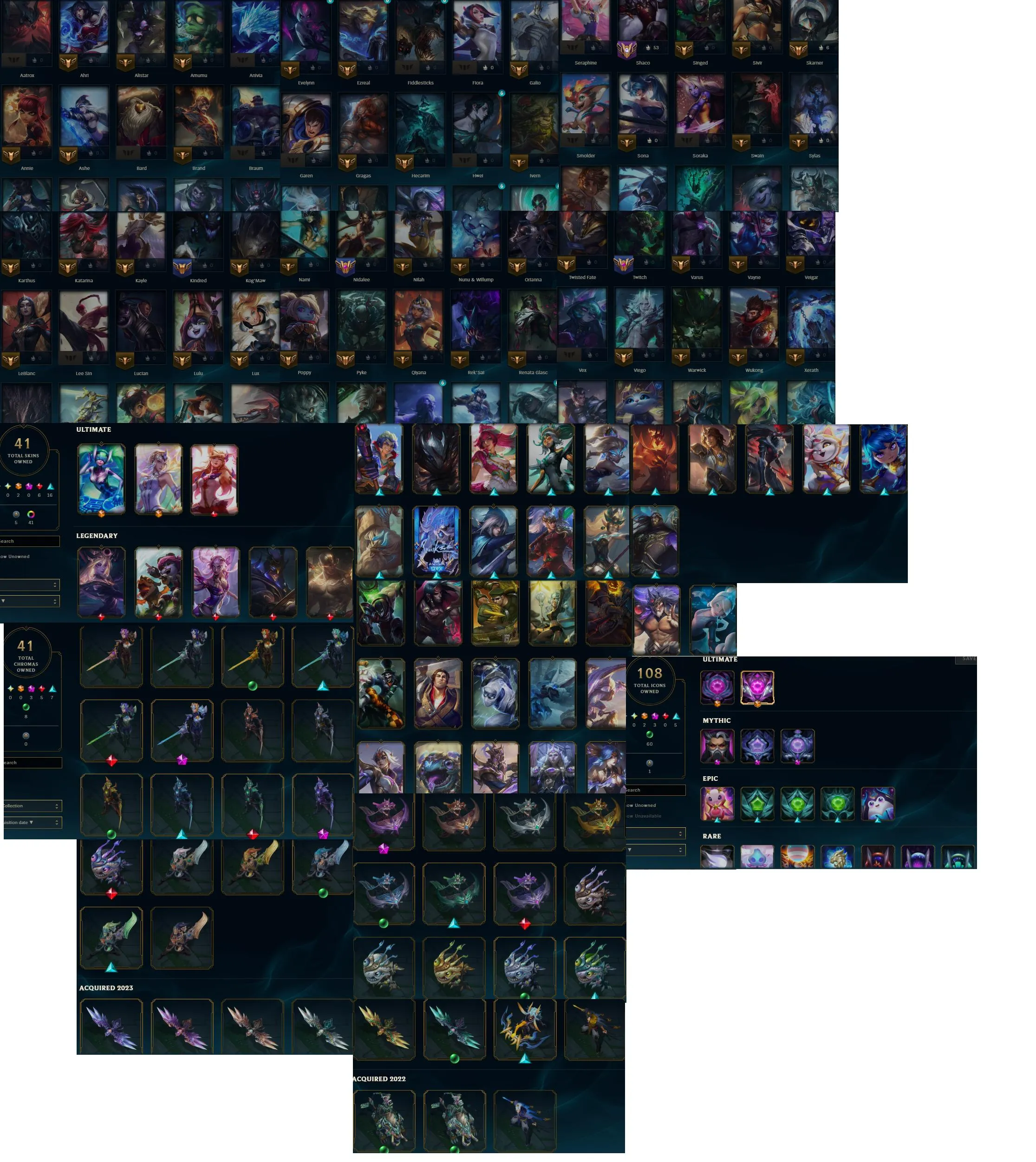 HUGE SALE!🔥LVL121 Diamond 2 57LP Handleveled💎90Champs 41Skins⭐Name Changeable✅Lifetime Ownership Guarantee - Never Taken Back